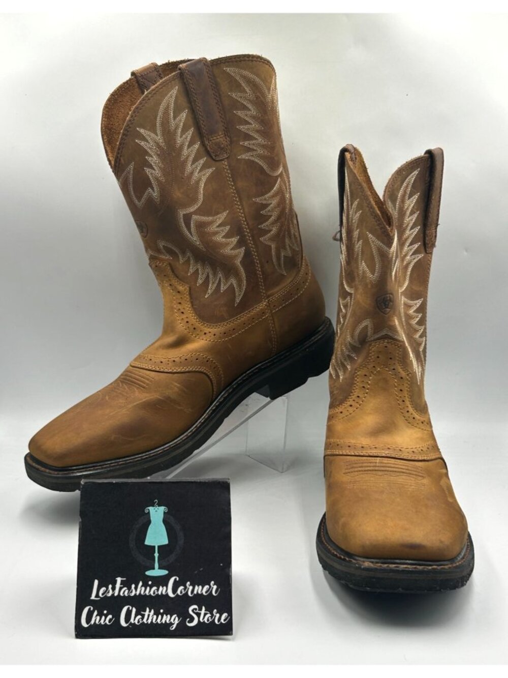 Ariat Men's Brown Leather Sierra Saddles Western Cowboy Work Boots Size 13D 4024